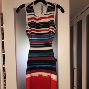 BRAND NEW Clover Canyon multi-color dress.  Red, white, blue and green.